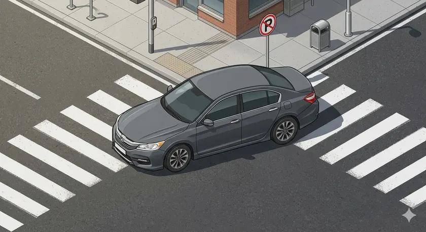 Автомобил паркиран на пешачки премин како ризик за пешаци